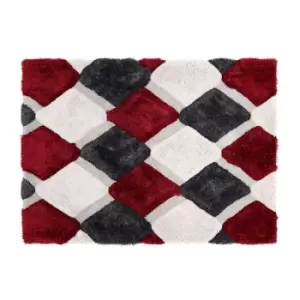 Image of Origins 3D Geo Rug Shaggy Red 120 x 170cm