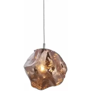 Image of Metallic Copper Rock Design Ceiling Pendant Light Dimmable Hanging Light Fitting