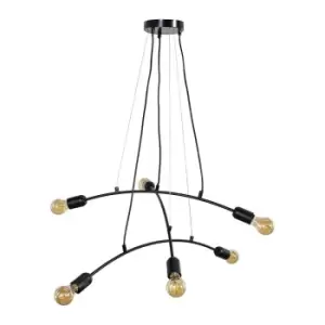 Image of Sandie 6 Way Black Ceiling Bar Light