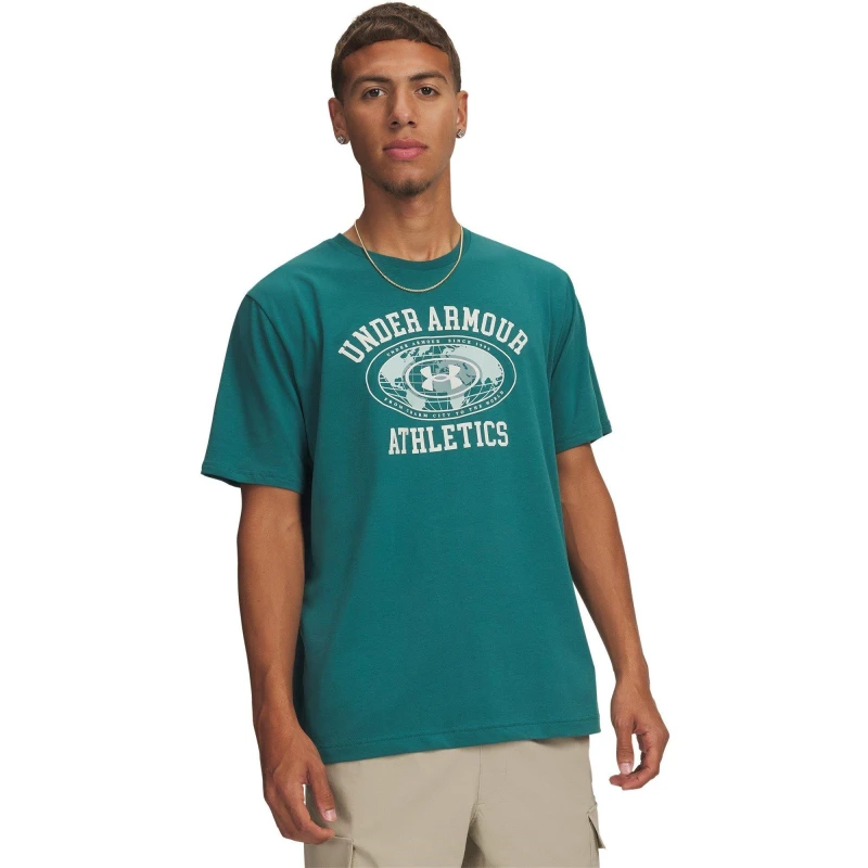 Image of Under Armour UA SS Armor Globe T Sn63 Rack Green/Whit male S