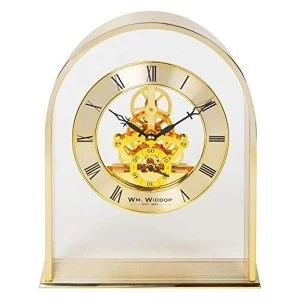 Image of Gold Arch Mantel Clock with Skeleton Mvmnt