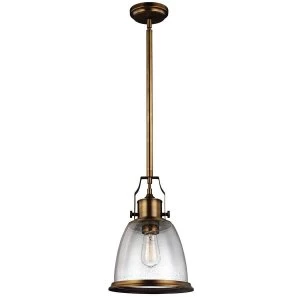 Image of 1 Light Medium Dome Ceiling Pendant Brass, E27