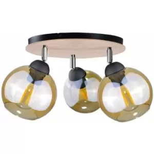 Image of Keter Thea Ceiling Spotlight Clusters Wood, 30cm, 3x E27