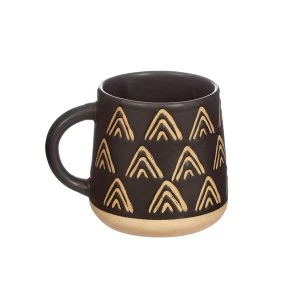 Image of Sass & Belle Wax Resist Triangles Black Mug