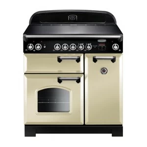 Image of Rangemaster CLA90ECCRC 117430 CLASSIC 90cm Ceramic Range Cooker CreamChrome