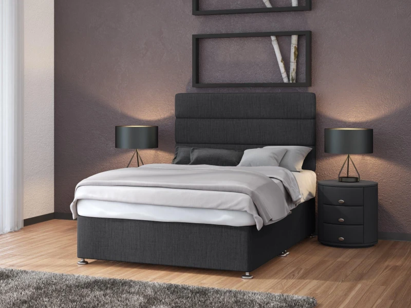 Image of Bedmaster Bedmaster Linen Divan Base in Charcoal Size: Double Charcoal Double Unisex 9503466755220