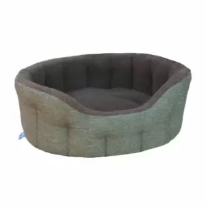 Image of P&L Premium Fleece Lined Basket Weave Medium Softee Bed - Tweed/Brown