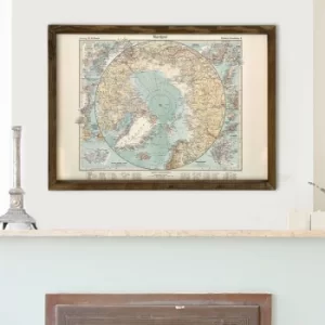 Image of Map028 Multicolor Decorative Framed MDF Painting