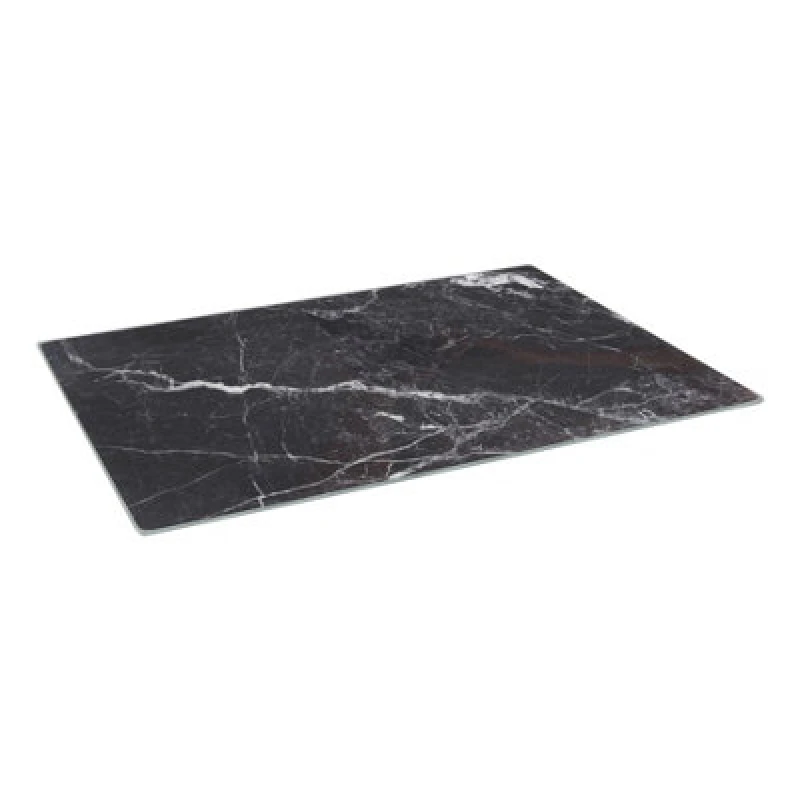 Image of Harbour Housewares Glass Chopping Board - 40 X 30Cm Black Marble Kitchen Dining Place Mats Cutting Mat Worktop Saver For Food Prep