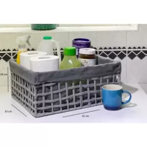 Image of Cotton Rope Storage Basket XLarge 41 x 33 x 18 cm,Grey