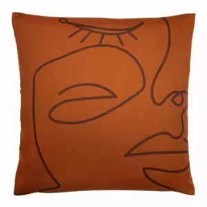 Image of Furn Karma Abstract Cushion Cover (50cm x 50cm) (Orange/Brown)