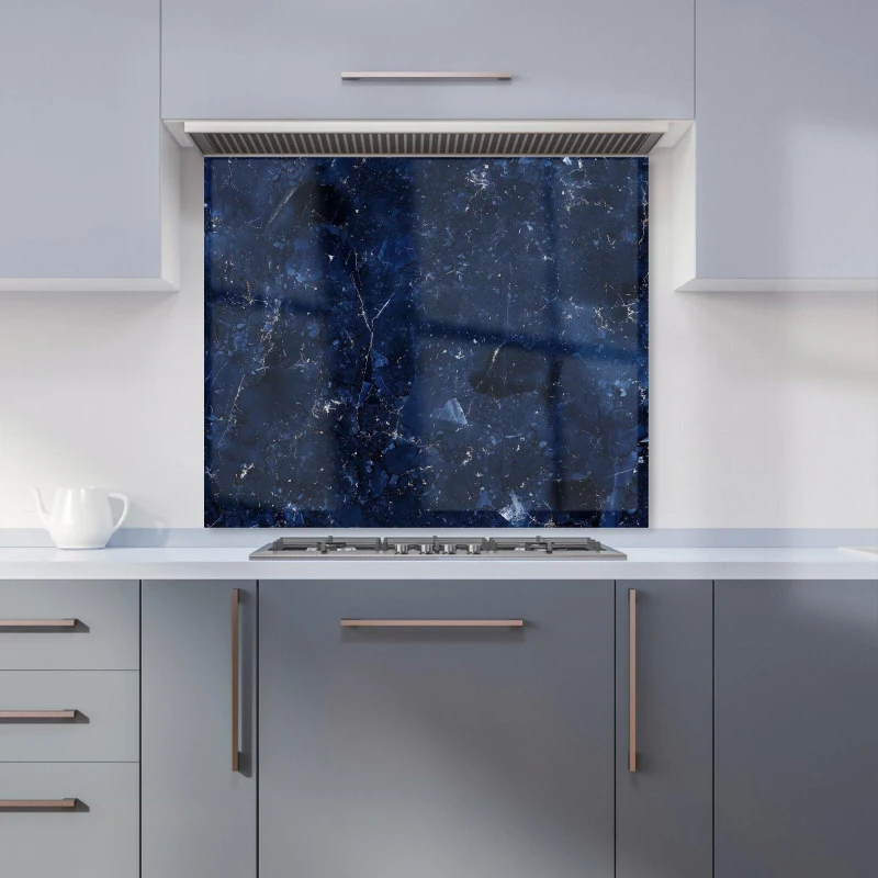 Image of Warren Reed - Designer Ocean Blue Quartz Effect Kitchen Splashback in Grey Size: 600mm x 600mm Grey Unisex 600mm x 600mm