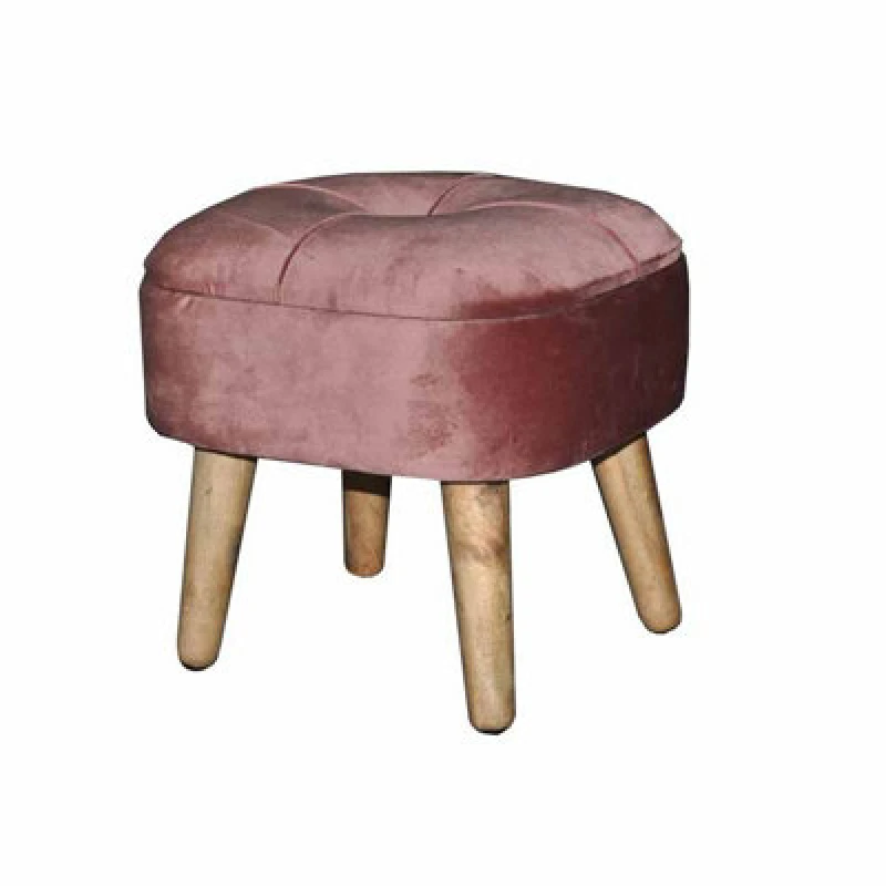 Image of Minster Stool - Wood - L30 X W30 X H34cm - Pink