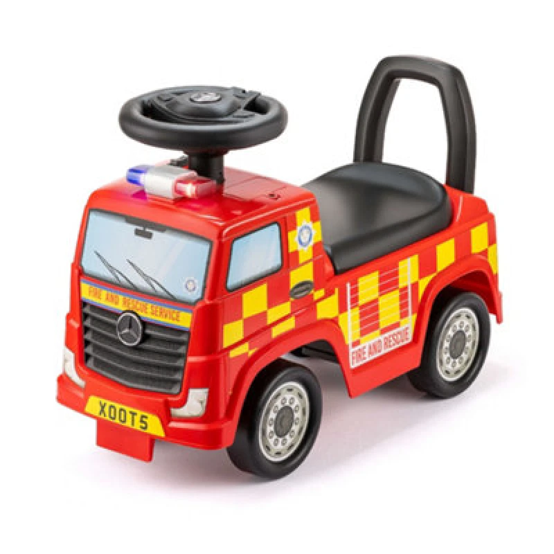 Image of Xootz Mercedes-benz Fire Truck Foot To Floor Ride On - Red, Red TY6634-RD