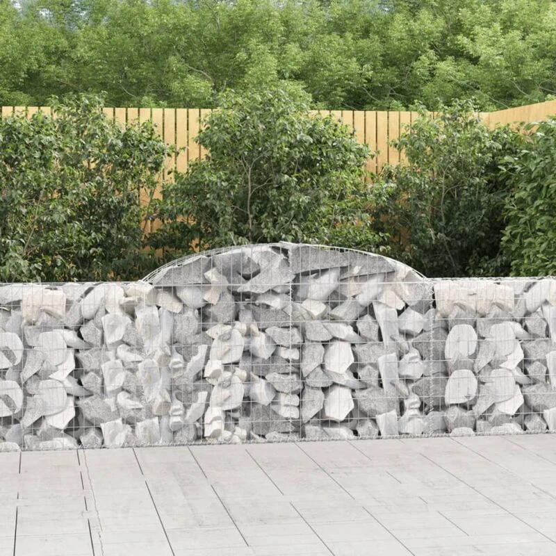 Image of VIDAXL Arched Gabion Baskets 4 pcs 300x30x80/100cm Galvanised Iron Vidaxl 8720845570880