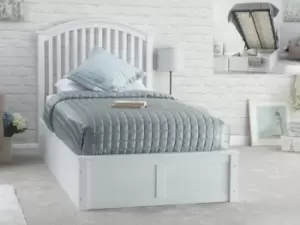 Image of GFW Madrid 3ft Single White Wooden Ottoman Bed Frame