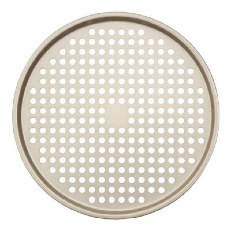 Image of Premier Housewares Interiors By Premier Functional Design Round Pizza Crisper, Non-Stick Carbon Steel Tray With Air Vents For Crispy Crust, Durable