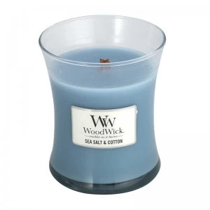Image of WoodWick Salt & Cotton Medium Jar Candle 275g