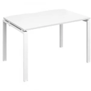 Image of Dams International Rectangular Single Desk with White Melamine Top and White Frame 4 Legs Adapt II 1200 x 800 x 725 mm