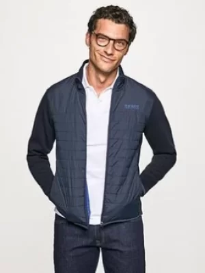 Image of Hackett Padded Mix Media Jacket, Navy, Size 2XL, Men