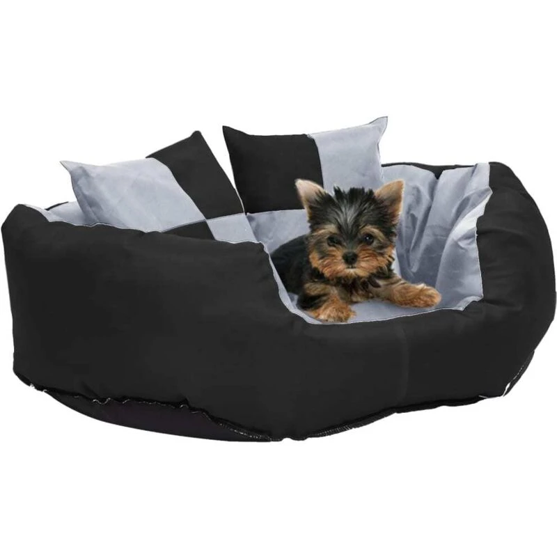 Image of VIDAXL Reversible & Washable Dog Cushion Grey and Black 65x50x20cm vidaXL 8720286430293