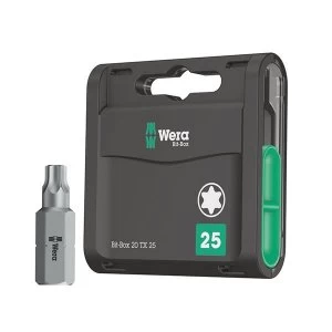 Image of Wera Bit-Box 20 H Extra Hard Bits TX20 x 25mm, 20 Piece
