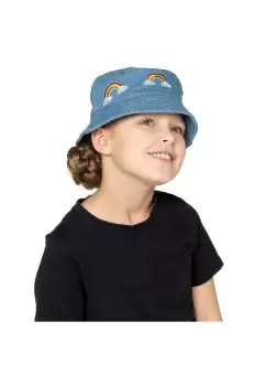 Image of Denim Bucket Hat With Embroidery