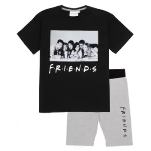 Image of Friends Girls Cycling Short Pyjama Set (9-10 Years) (Black/Grey)
