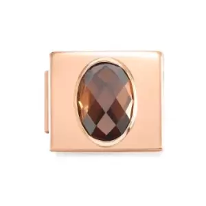 Image of Nomination GLAM Rose Gold Champagne Faceted Oval CZ Charm
