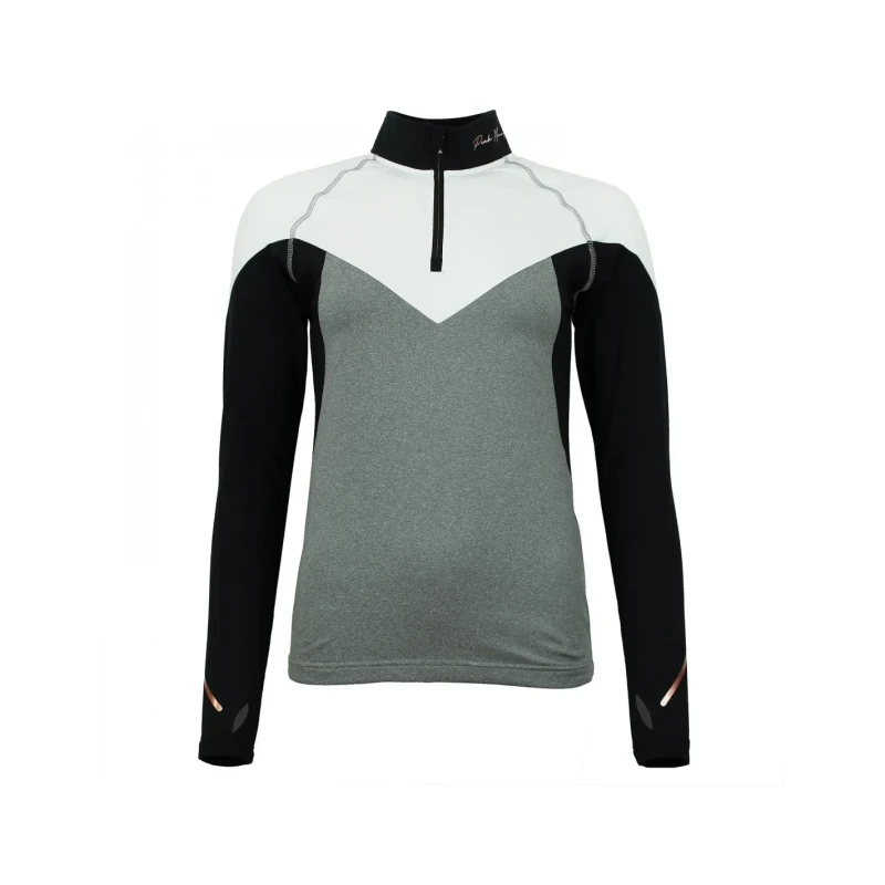 Image of Womens 1st skin t-shirt with zip Peak Mountain Gris Female S