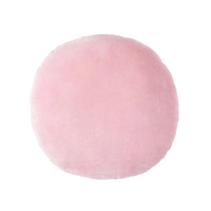 Image of Homescapes Velvet Cushion, 40cm Round Pink