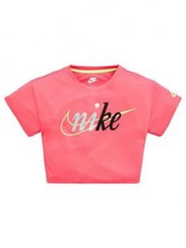 Image of Nike Sportswear Younger Girls Cropped T-Shirt - Pink