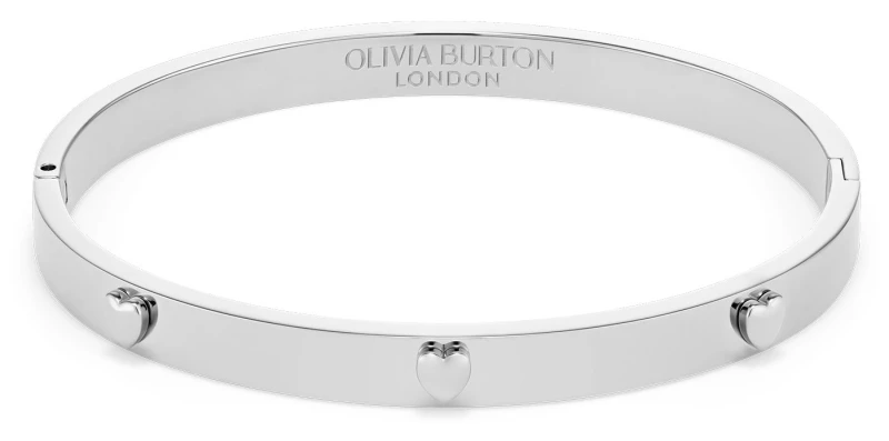 Image of Olivia Burton 24100465 Classic Mini Heart Silver Tone Bangle Jewellery