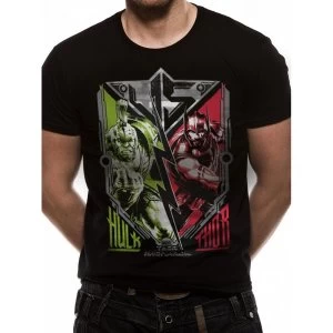 Image of Thor Ragnarok - Thor V Hulk Mens Small Short Sleeve T-Shirt - Black