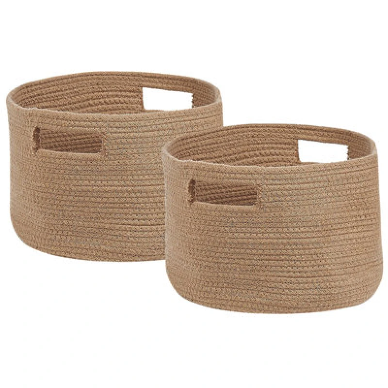 Image of Beliani Set Of 2 Baskets Chiniot Cotton Natural