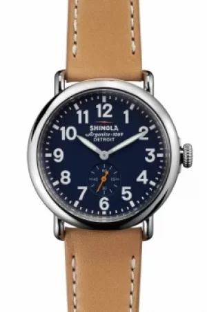 Image of Mens Shinola Runwell 41mm Natural Leather Strap Watch S0110000144