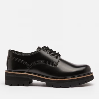 Image of Clarks Womens Orianna Leather Chunky Derby Shoes - Black - UK 7