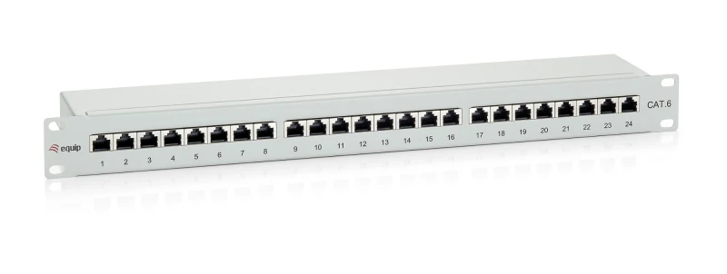 Image of Equip 24-Port Cat.6 Shielded Patch Panel. Light Grey