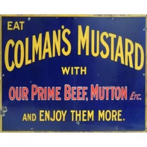 Image of Vintage Metal Sign Retro Advertising Colmans Mustard