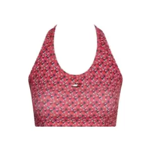 Image of Tommy Sport Mid Intensity Aop Racer Bra - Pink