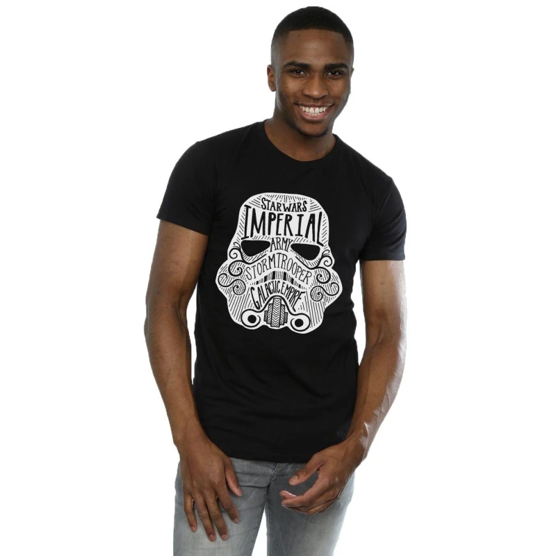 Image of Star Wars Star Wars Men Stormtrooper Empire Helmet T-Shirt in Black Size: 3X-Large Black XXXL Male 5057245280495