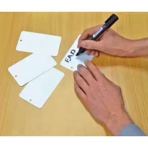 Image of White Plastic Tags - 110X55 MM - Unwired (Pack of 500)