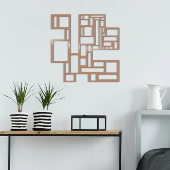 Image of Squares - Copper Copper Decorative Metal Wall Accessory