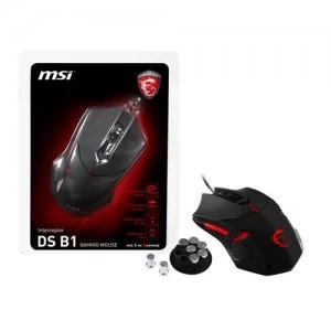 Image of MSI INTERCEPTOR DS B1 Optical Gaming Mouse '1600 DPI Optical Sensor 6 button 3-Zone Lighting Ergonomic design Weight adjustment system RED LED'