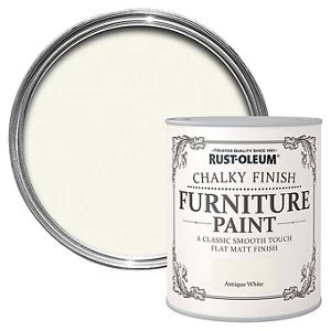 Image of Rust-Oleum Antique white Chalky effect Matt Furniture Paint 125ml