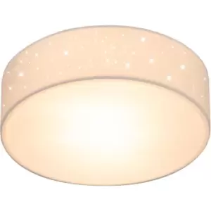 Image of Monzana Starry Sky Fabric Circular Ceiling Light With E27 Lamp Fitting Bedroom Living Room Lounge 38cm Weiß (de)