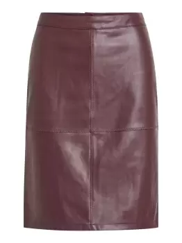 Image of VILA Faux Leather Mini Skirt Women Red