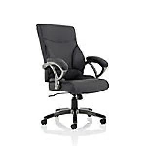 Image of Executive Chair Kansas Black Faux Leather With Arms