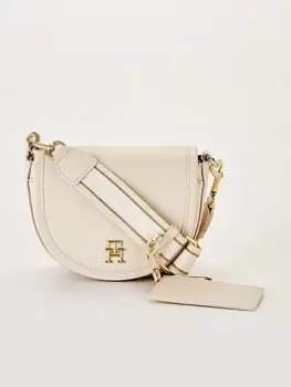 Image of Tommy Hilfiger City Logo Saddle Bag - Beige