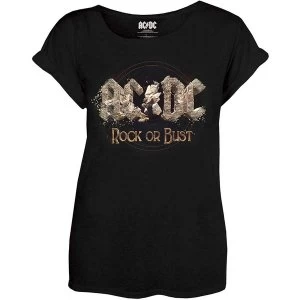 Image of AC/DC - Rock or Bust Womens Small T-Shirt - Black